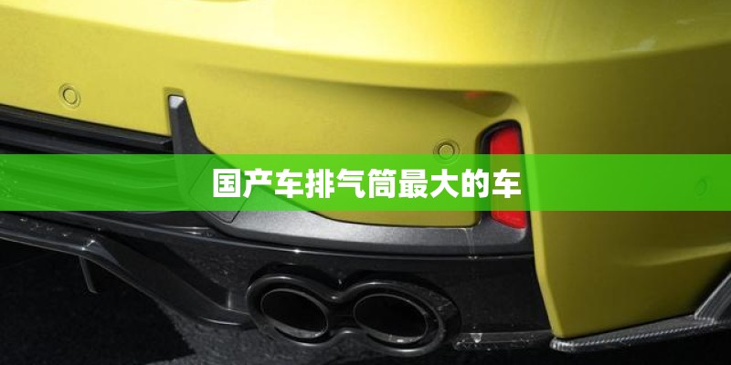 国产车排气筒最大的车 国产车排气筒最大的车
