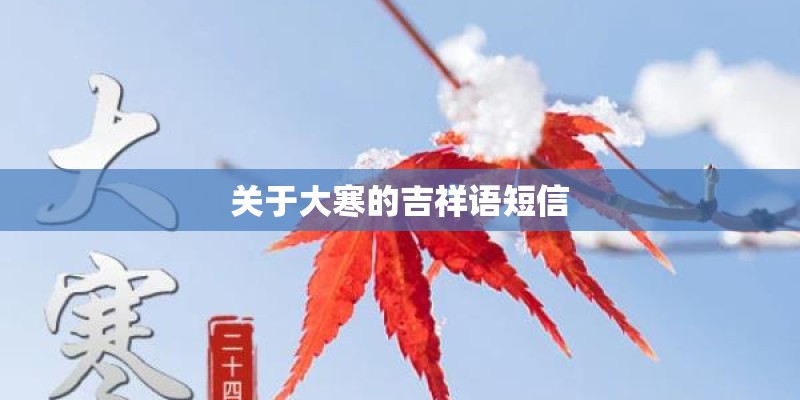 关于大寒的吉祥语短信