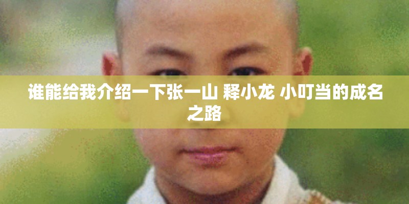 谁能给我介绍一下张一山 释小龙 小叮当的成名之路 谁能给我介绍一下张一山 释小龙 小叮当的成名之路