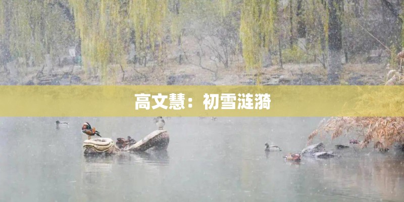 高文慧:初雪涟漪 高文慧:初雪涟漪