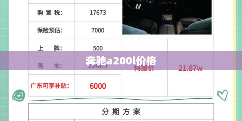奔驰a200l价格 奔驰a200l价格